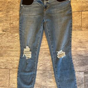 PAIGE Women's Light Blue Ripped Skinny Jeans maternity verdugo crop ramina